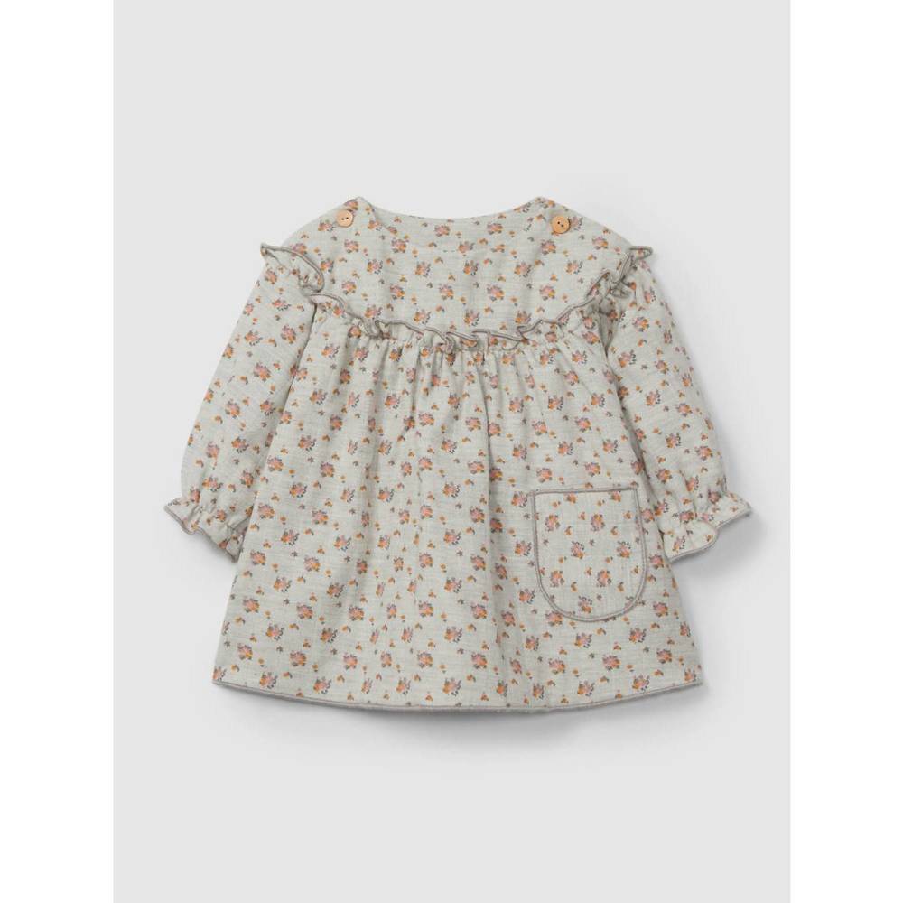 NEW SNUG girl's floral knit dress in grey neutral floral